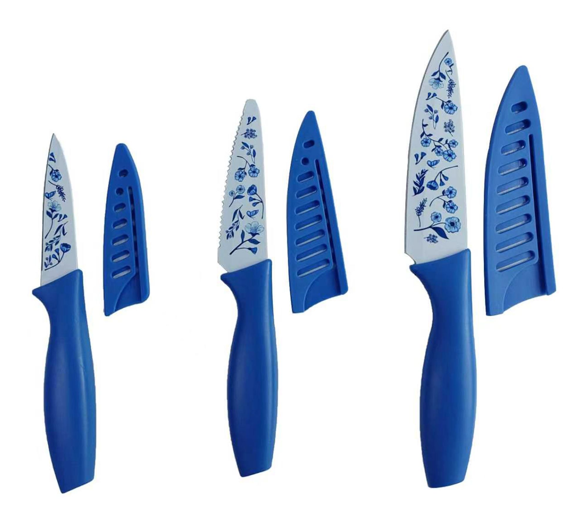 Temp-tations Set of (3) 6",4",3.5" Fruit Knives
