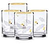 LENOX 4 Piece Holiday Gold Double Old Fashioned Set