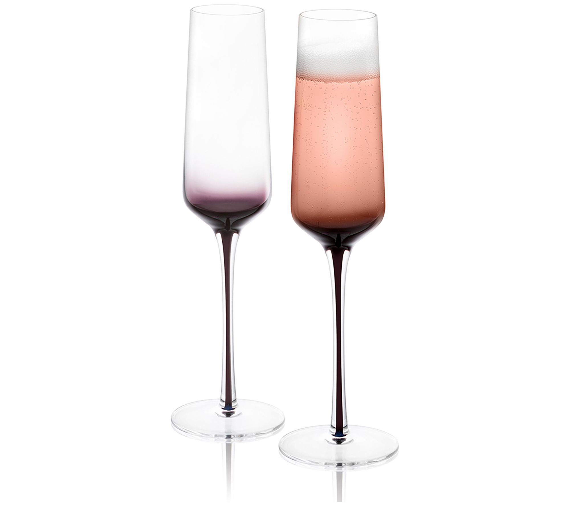 Champagne Flutes Champagne Glasses for Sparkling Wine and Cocktail (10 Oz,  Blush Luster Stemless, Set of 4) 