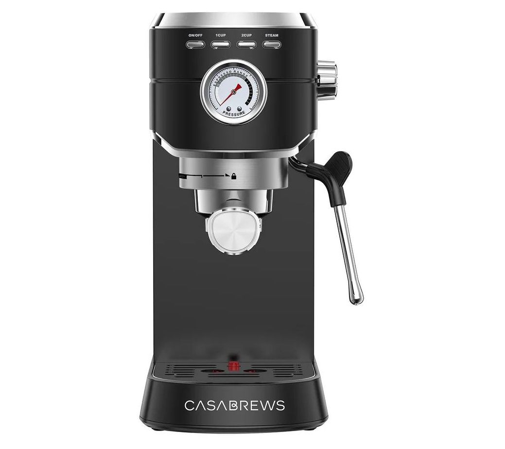 CASABREWS 2-Cup Espresso Machine with Milk Frother