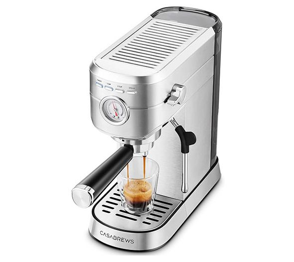 CASABREWS 2-Cup Espresso Machine with Milk Frother