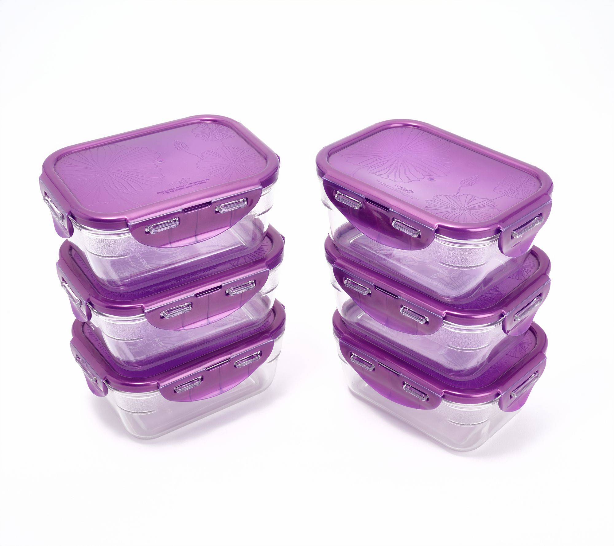 LocknLock Set of 6 (2)-Cup Nesting Tritan Rectangles