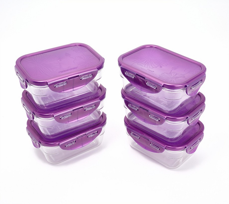 LocknLock Set of (6) 2-Cup Nesting Tritan Rectangles