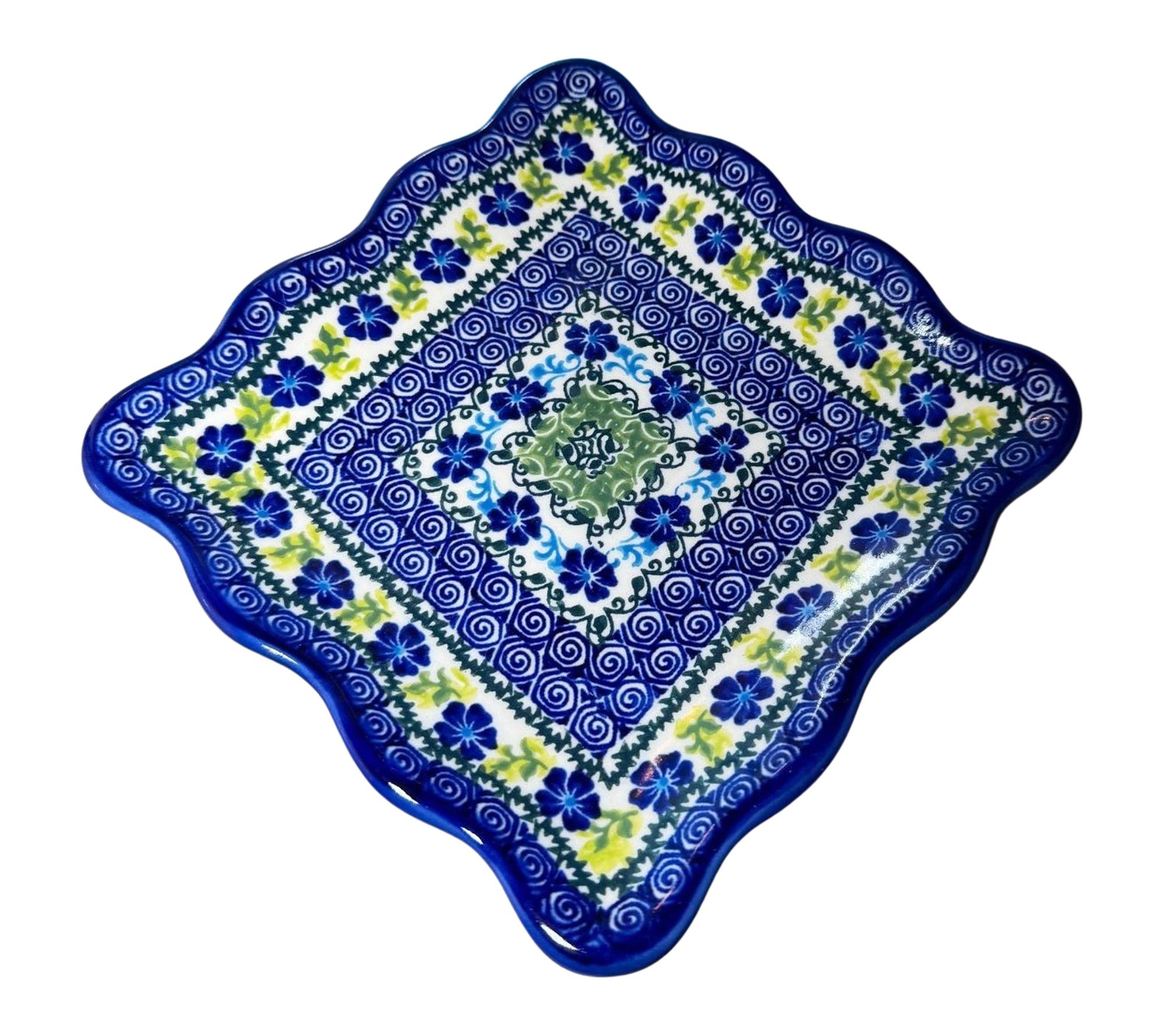 Lidia's Polish Pottery Ruffle Cookie Plate