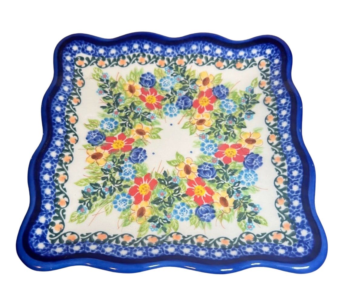 Lidia's Polish Pottery Ruffle Cookie Plate