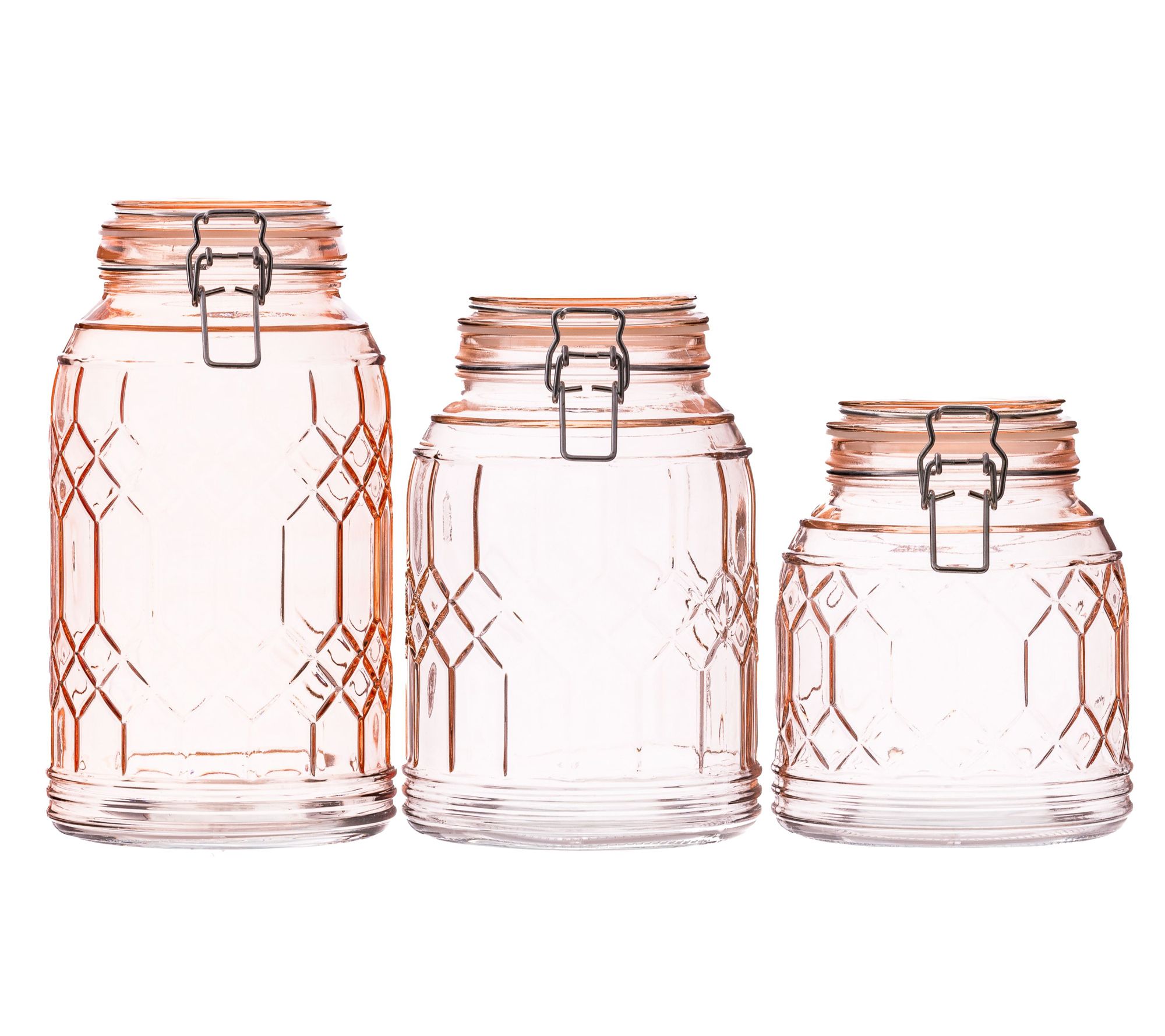 10 Strawberry S treet 3pc Bleek er Glass Canist er Set