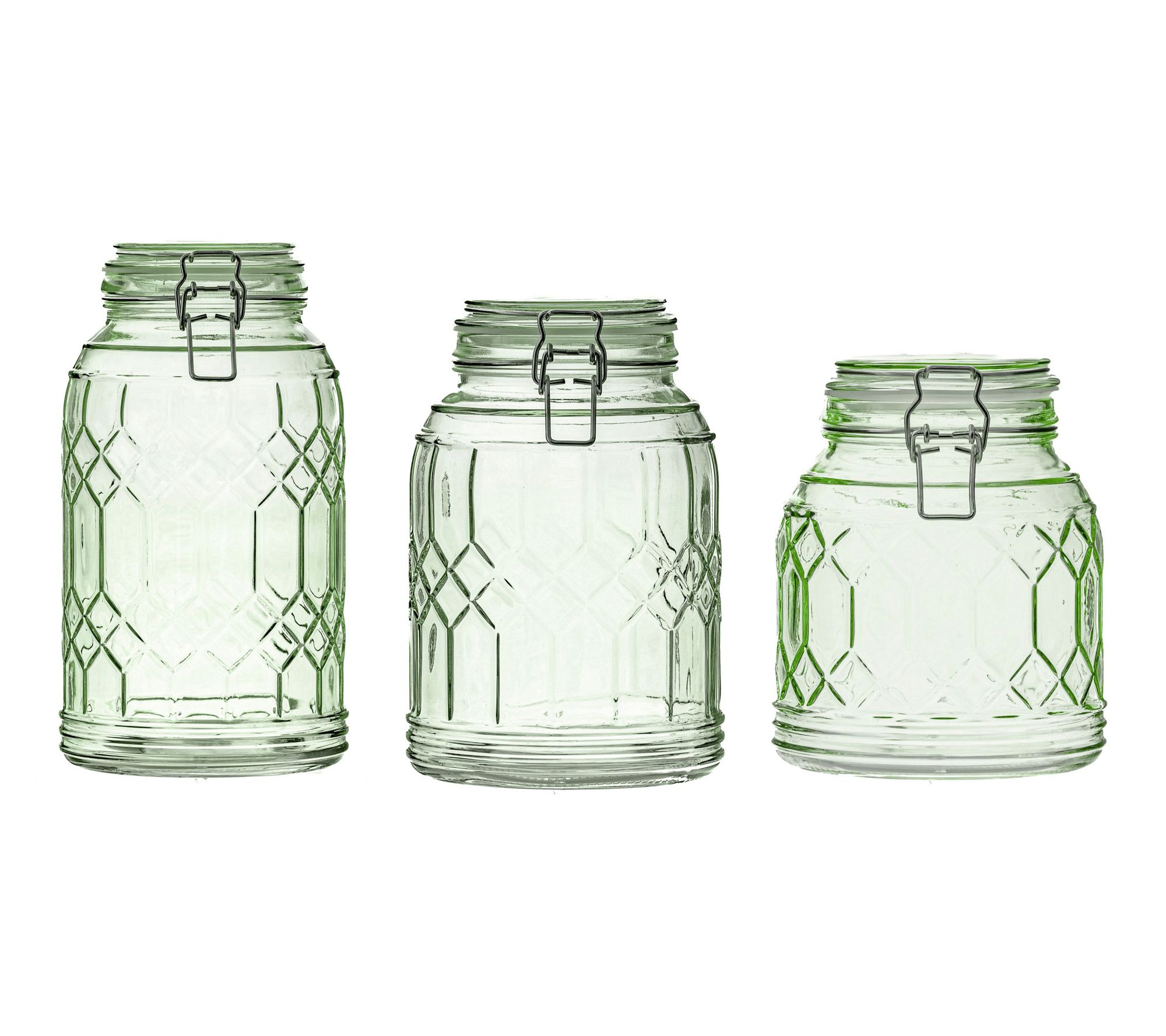 10 Strawberry S treet 3pc Bleek er Glass Canist er Set