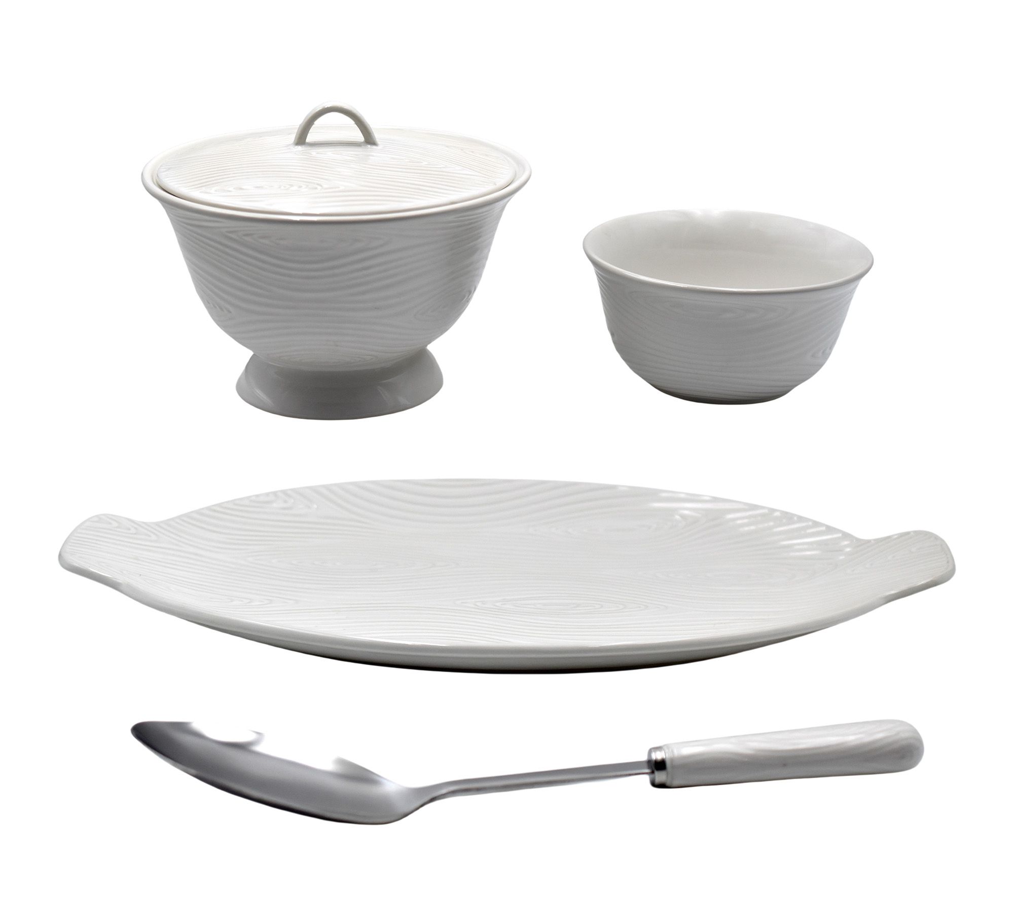 "As Is" Temp-tations Woodland 5-pc Serving Platter and Bowl Set