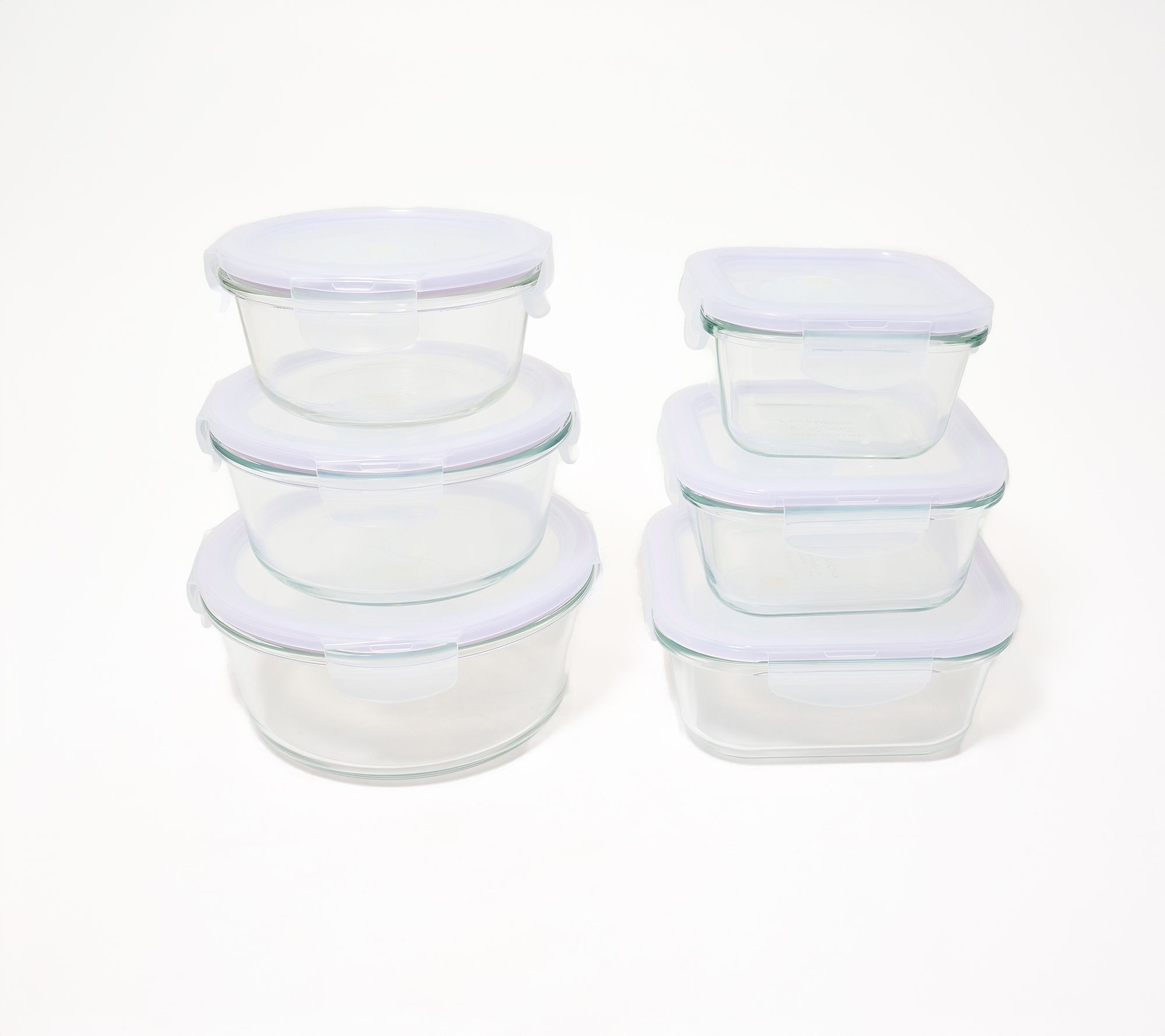 LocknLock 6-Pc Glass Bowls & Squares w/ Vented Lids