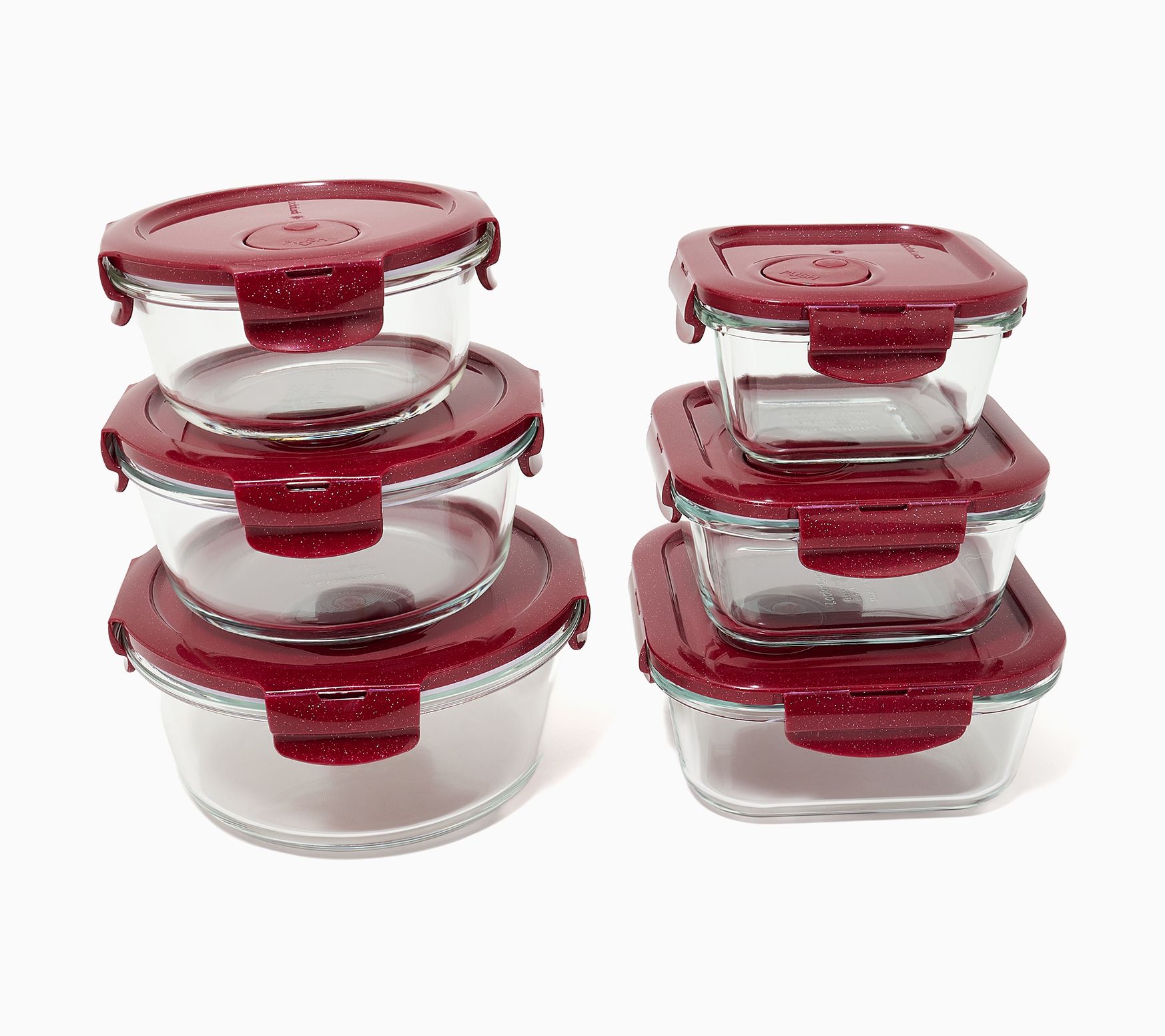 LocknLock 6-Pc Glass Bowls & Squares w/ Vented Lids