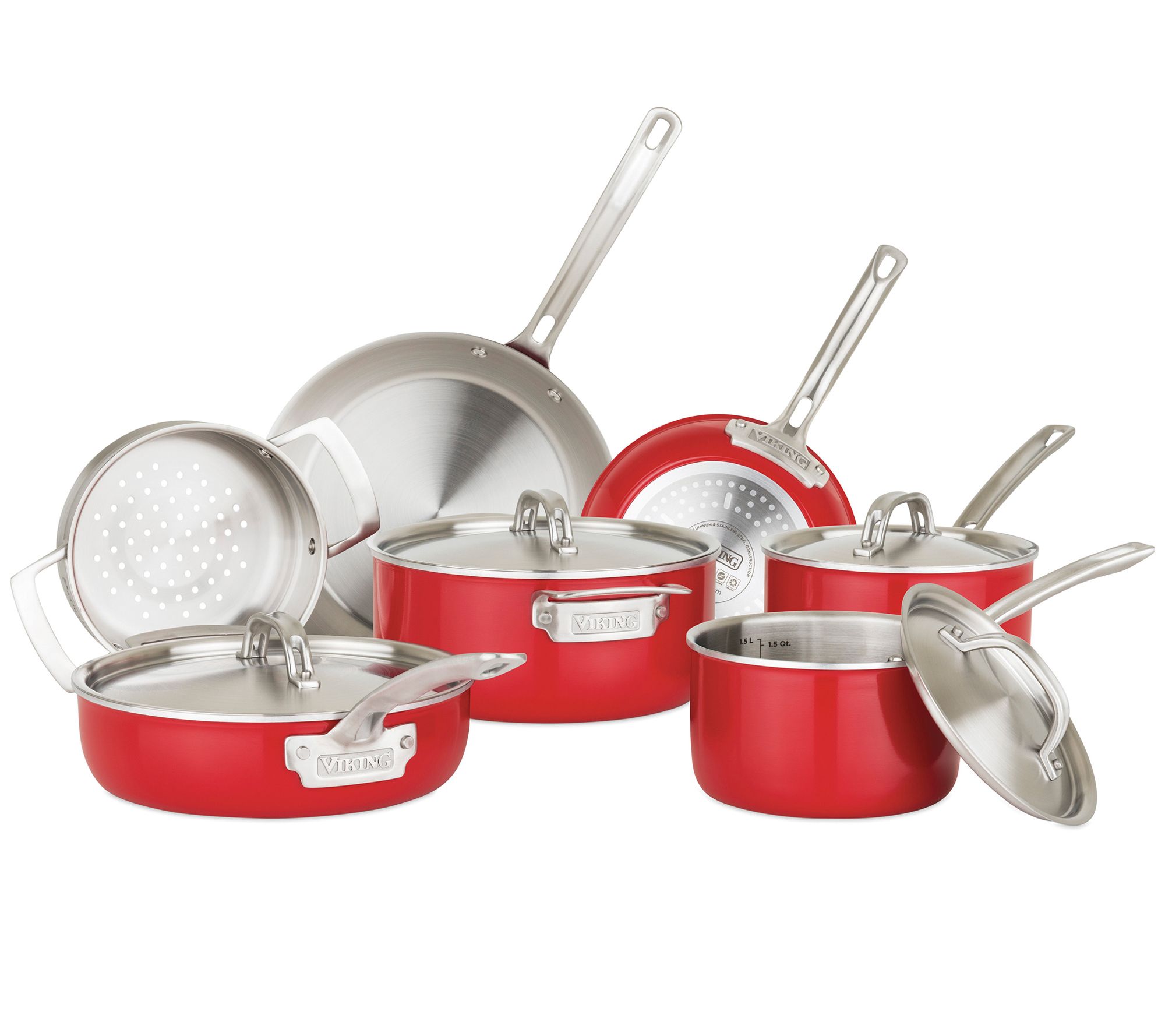 Viking 5-Ply Hard-Anodized 10-Piece Cookware Set with Stainless Steel  Interiors