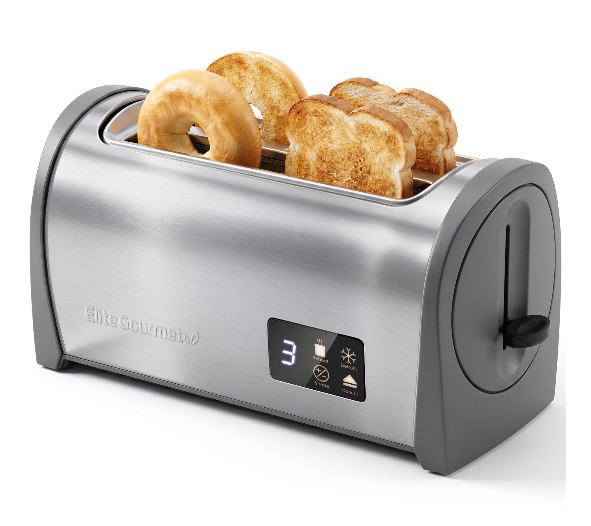 Elite Gourmet Digital Long -Slot 4-Slice Touchscreen Toaster