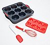 Trudeau 4-Piece Holiday Cupcake Set with Candy Mold