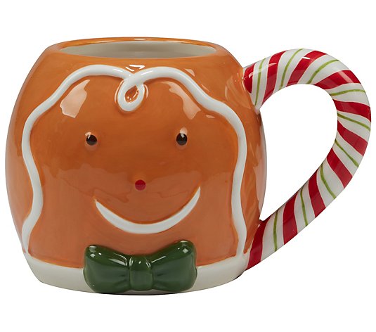 Certified International Set of 4 Holiday Gingerbread 3D Mugs