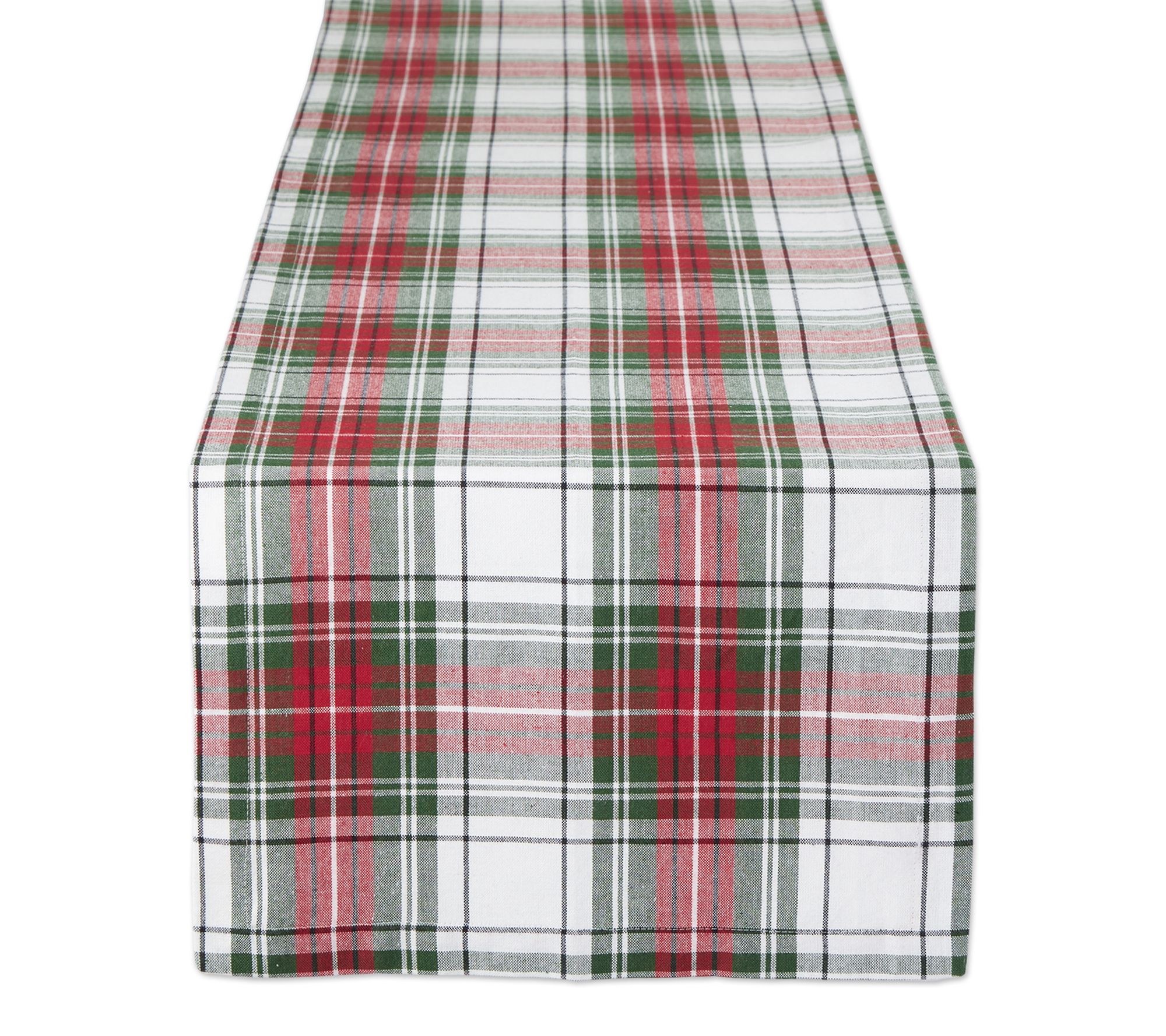 Design Imports Christmas Plaid Table Runner 14" x 108"