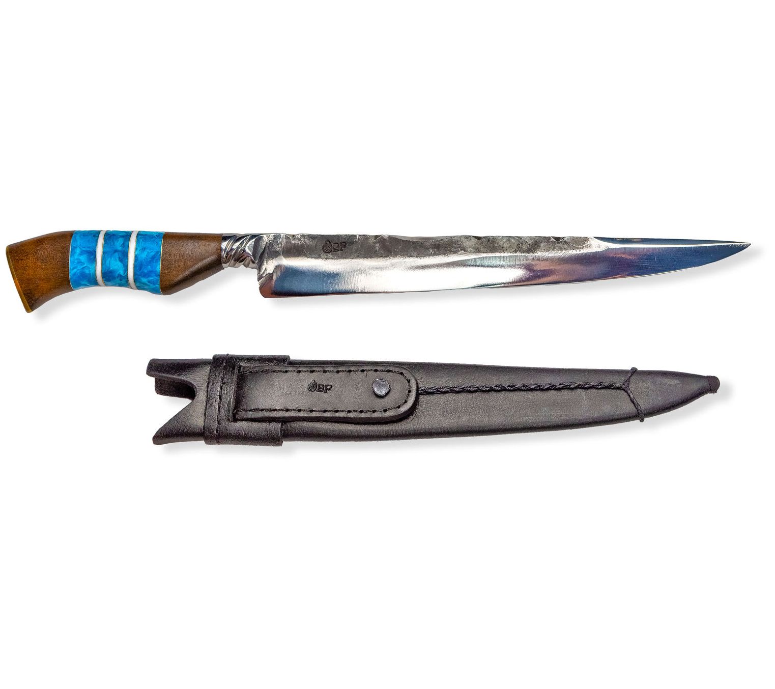 Sharper Image Sapphire Blue PARING KNIFE w/ SHEATH + 2-SLOT SHARPENER Set  *NEW*