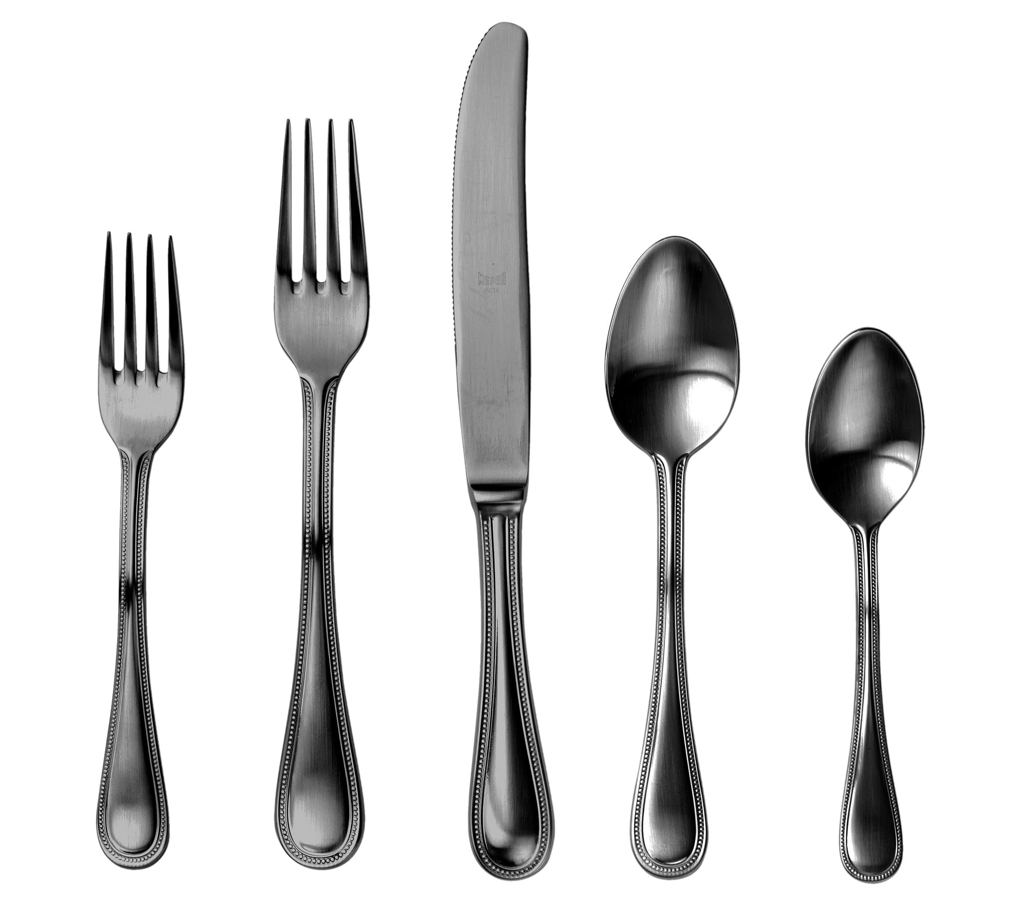 Mepra Perla Ice Black Gold Flatware Set