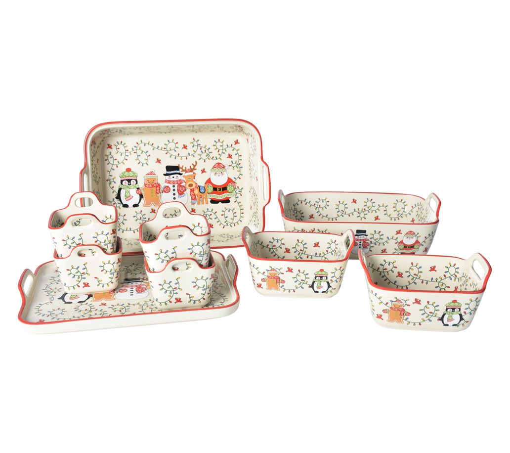 Temp-tations Seasonal 9-Piece Bakeware Set w/ Upswept Handles