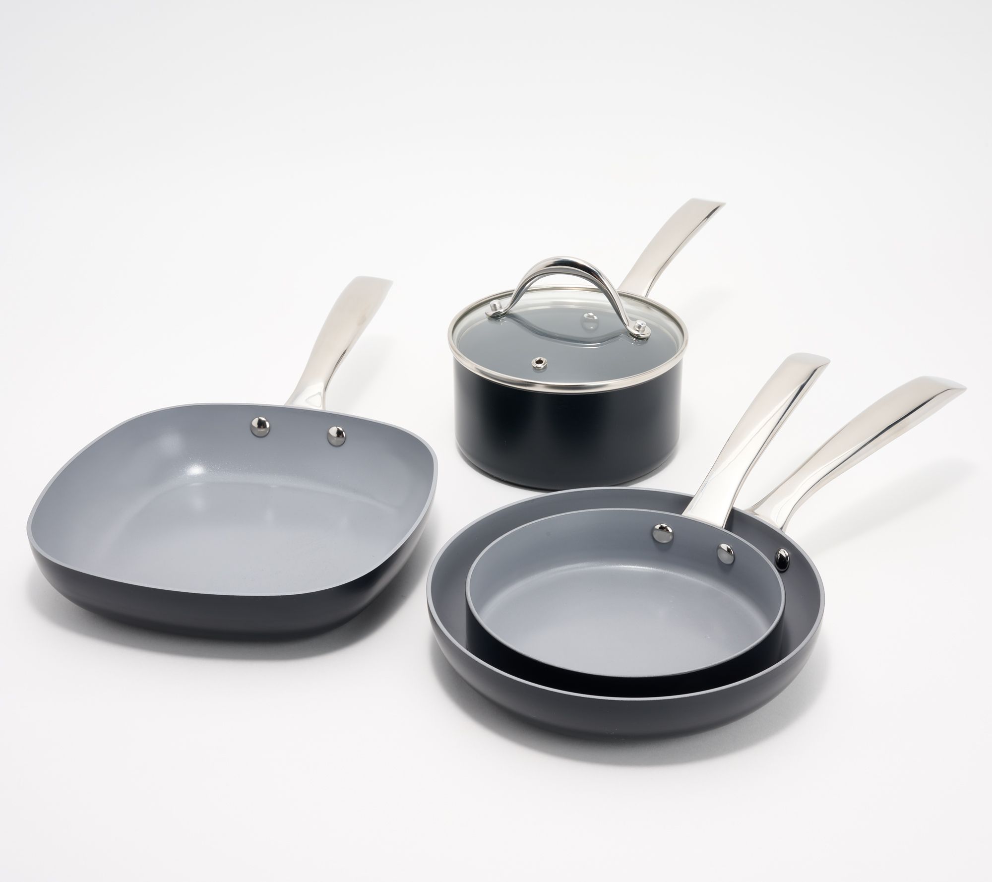 Technique 4-Pc Ceramic Nonstick Hard Anodized Mini Cookware Set