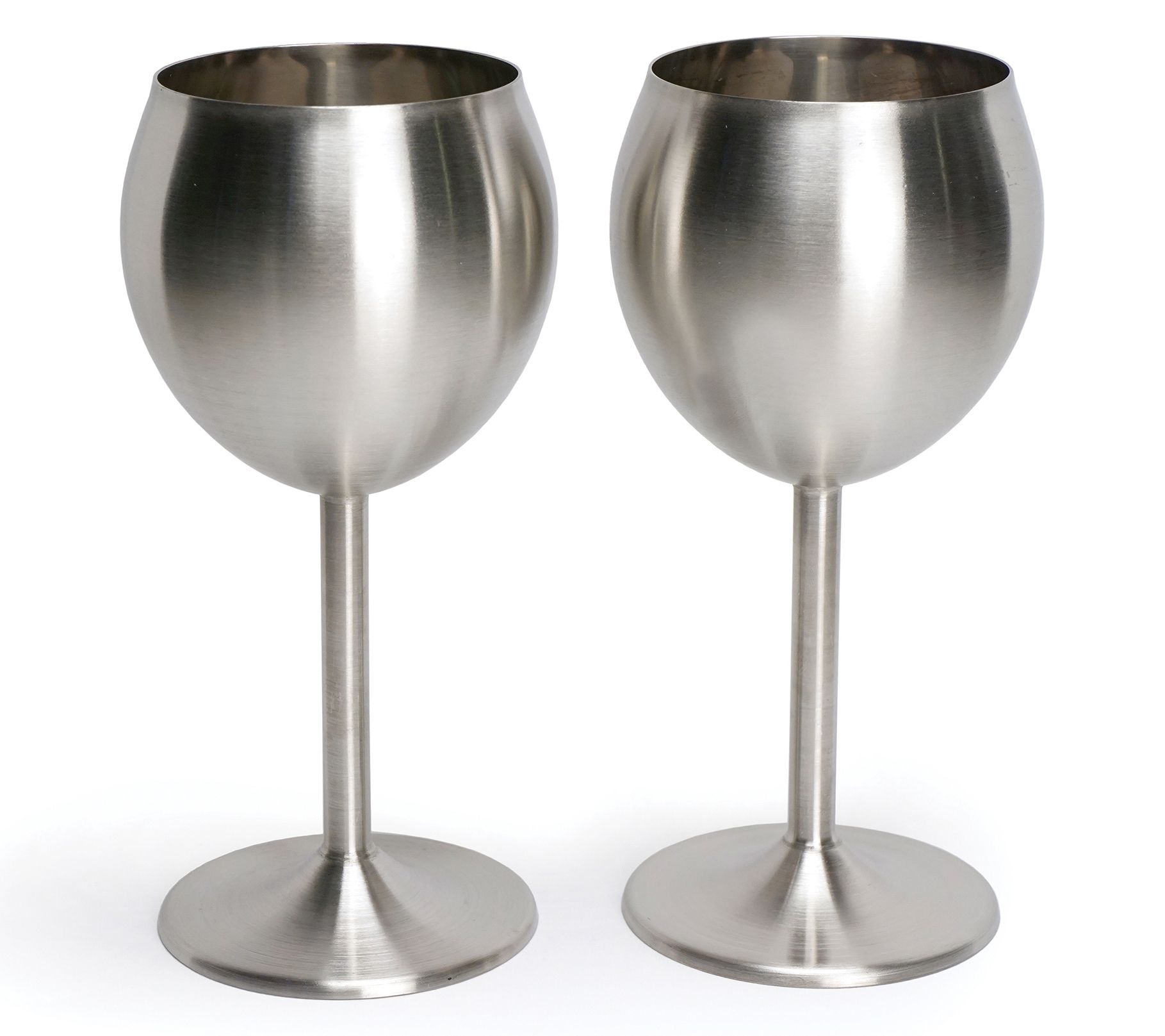 RSVP Stainless Steel Wine Glasses Set of 2