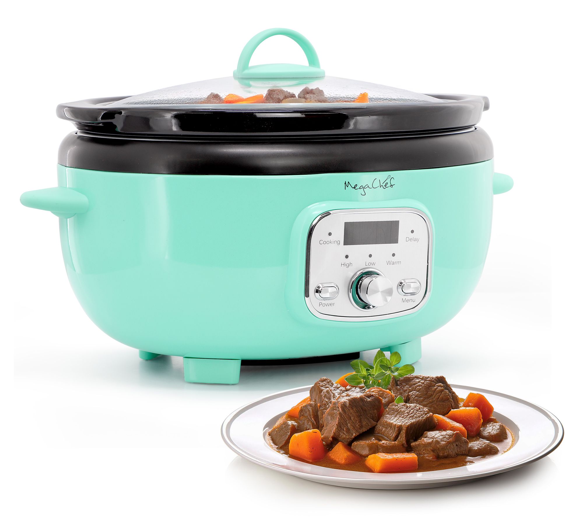 MegaChef 3.7 Quart Oval Electric Digital Slow Cooker