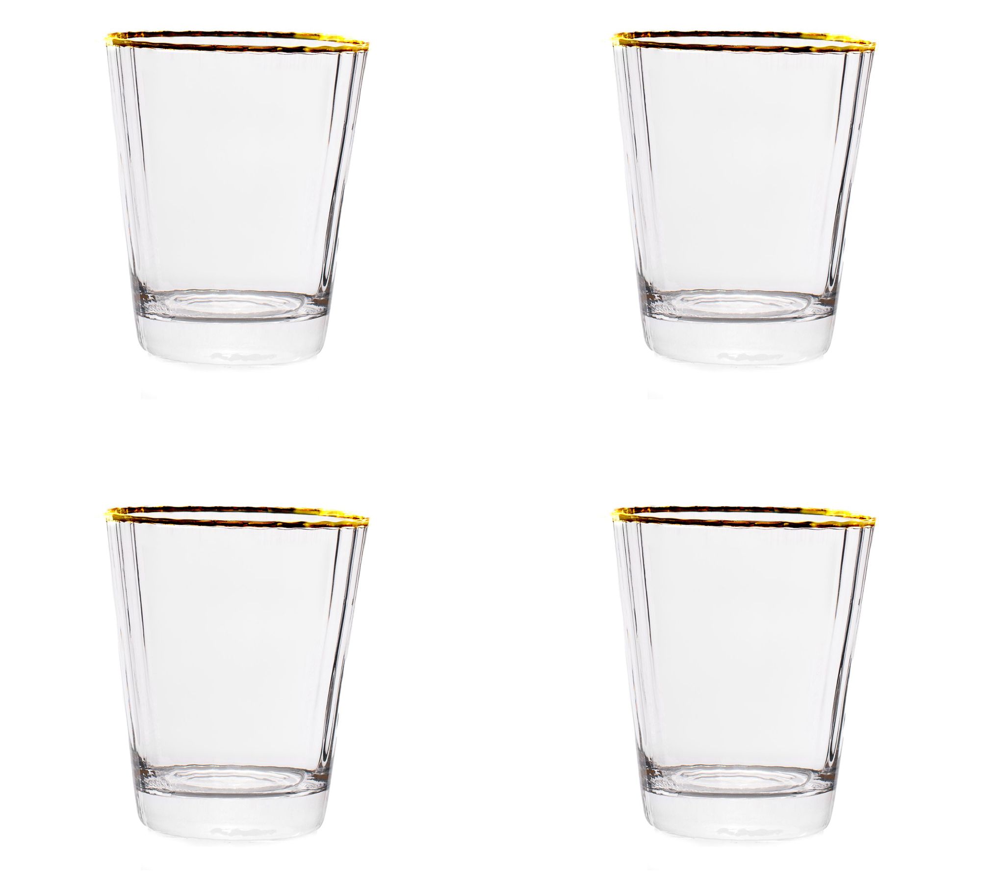 10 Strawberry Street Set of 4 Grace Gold Rim DOF