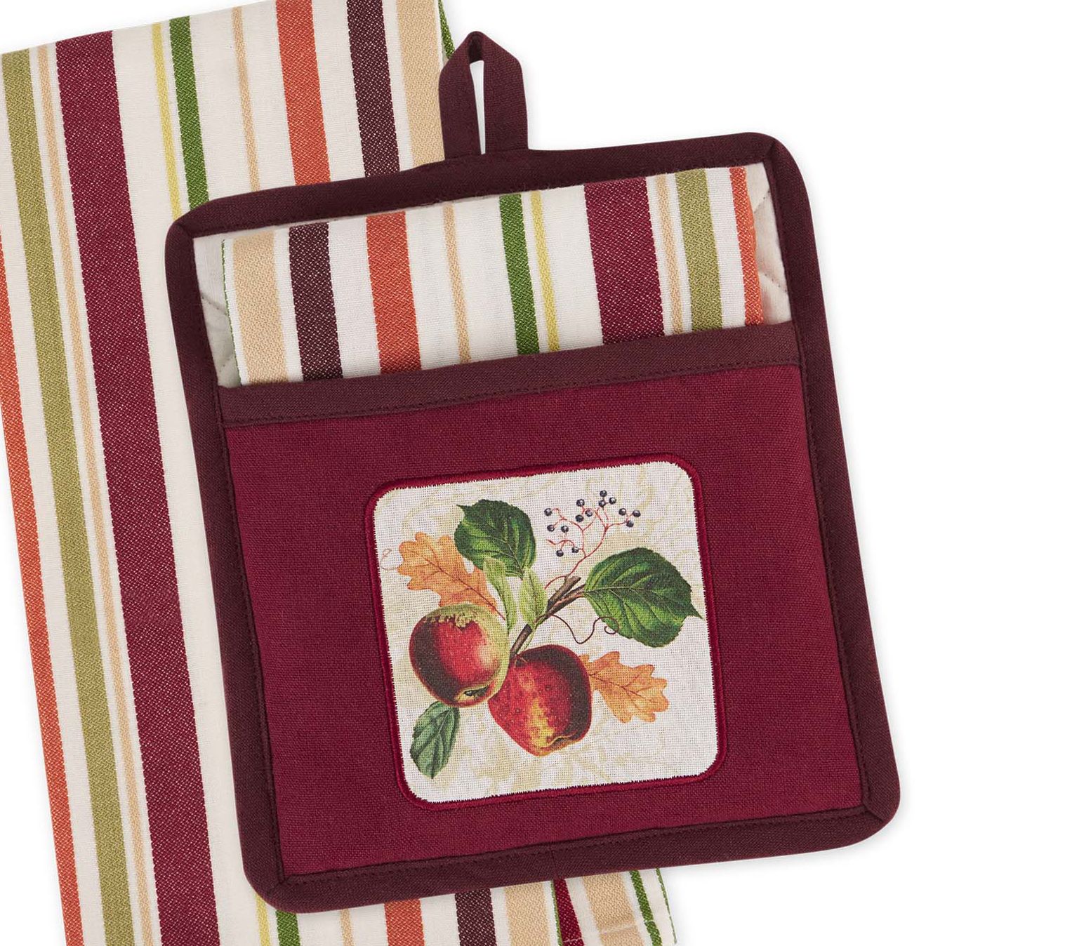 Design Imports Apple Botanical Potholder Gift Set