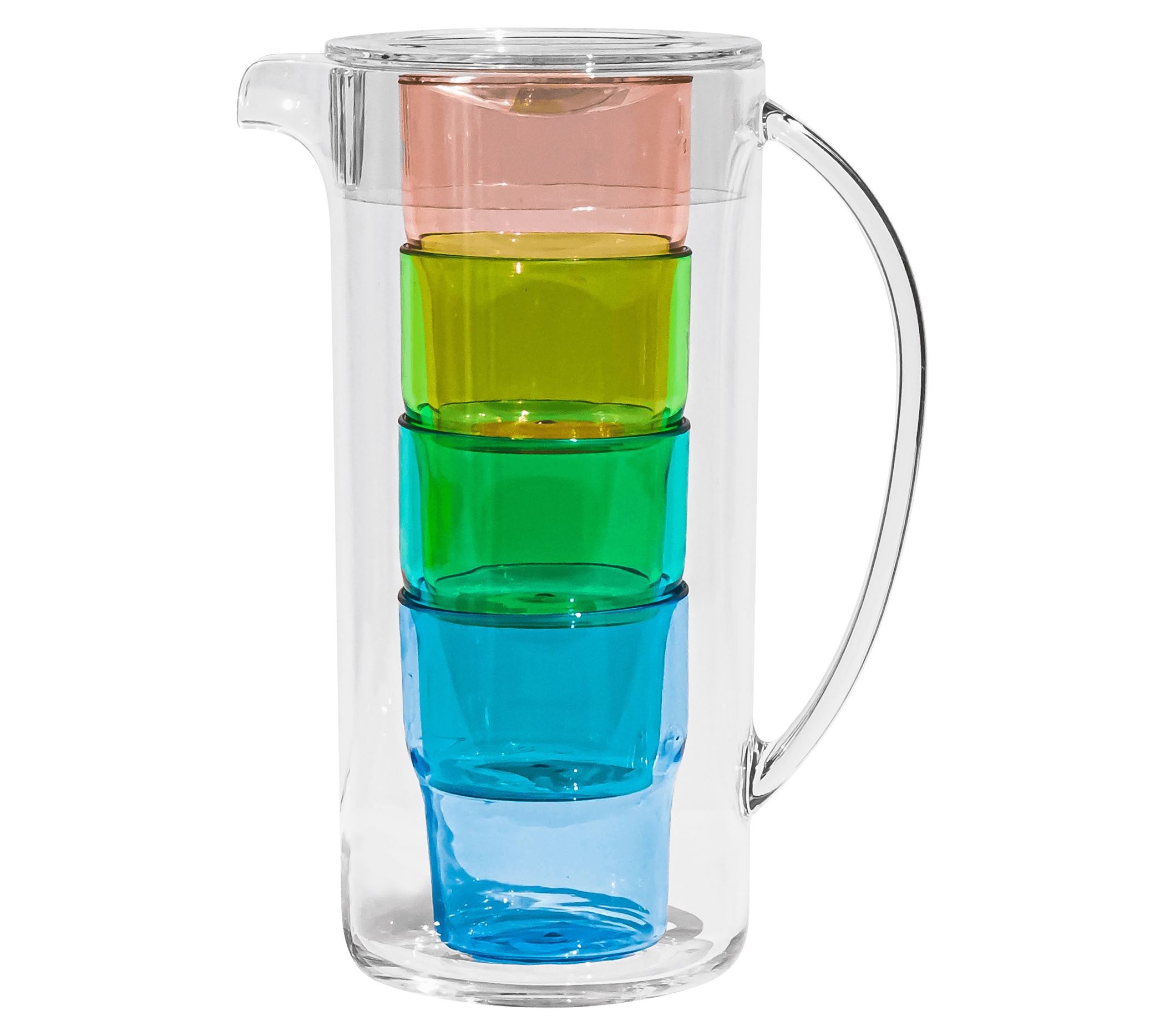  68oz Glass Pitcher with Lid (2 Lids) - Rectangle
