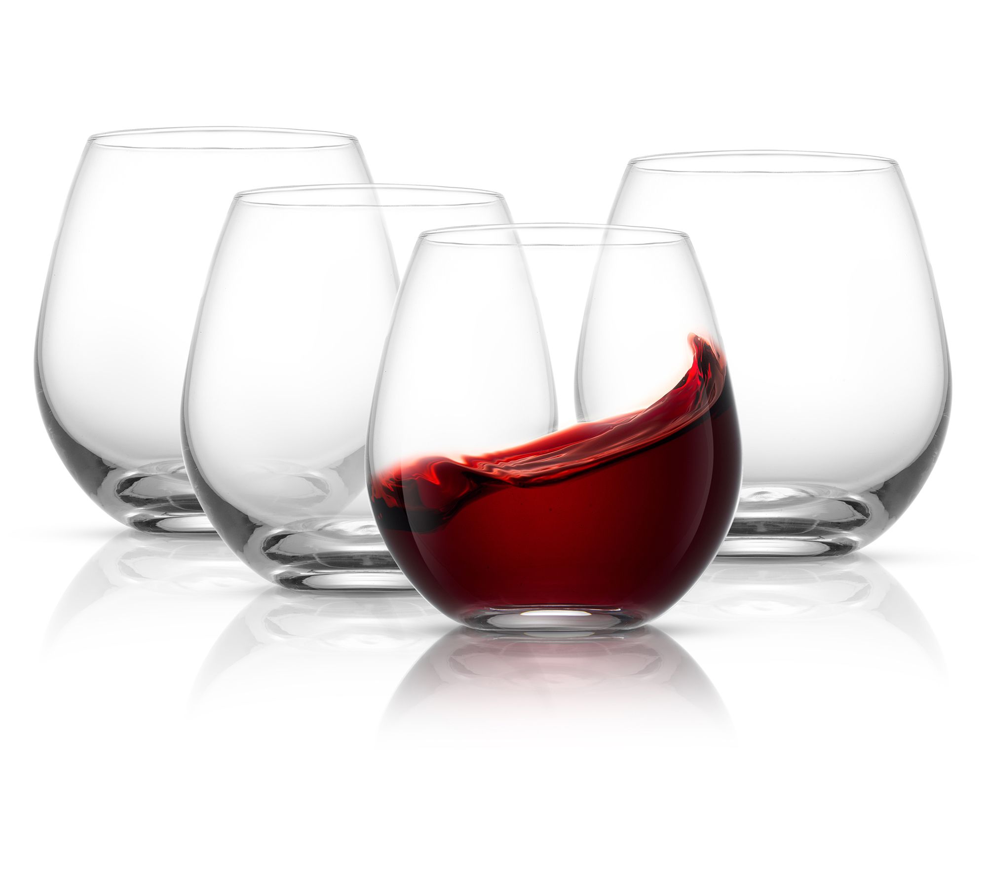 At Home Essentials Set of 4 Stemmed Wine Glasses, 15oz