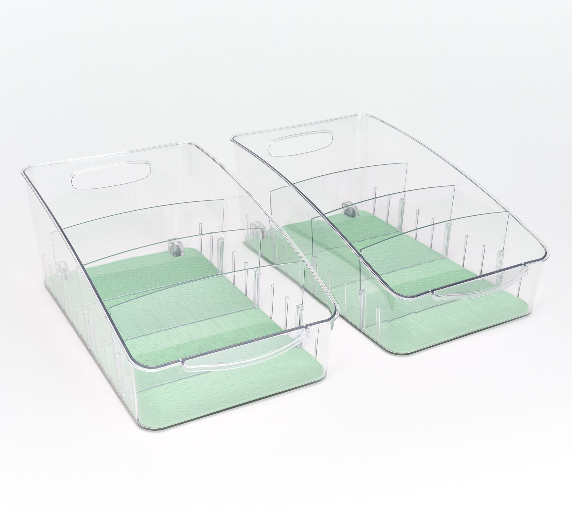 Cella S/2 High Wall Rolling Fridge & Pantry Bins with Dividers