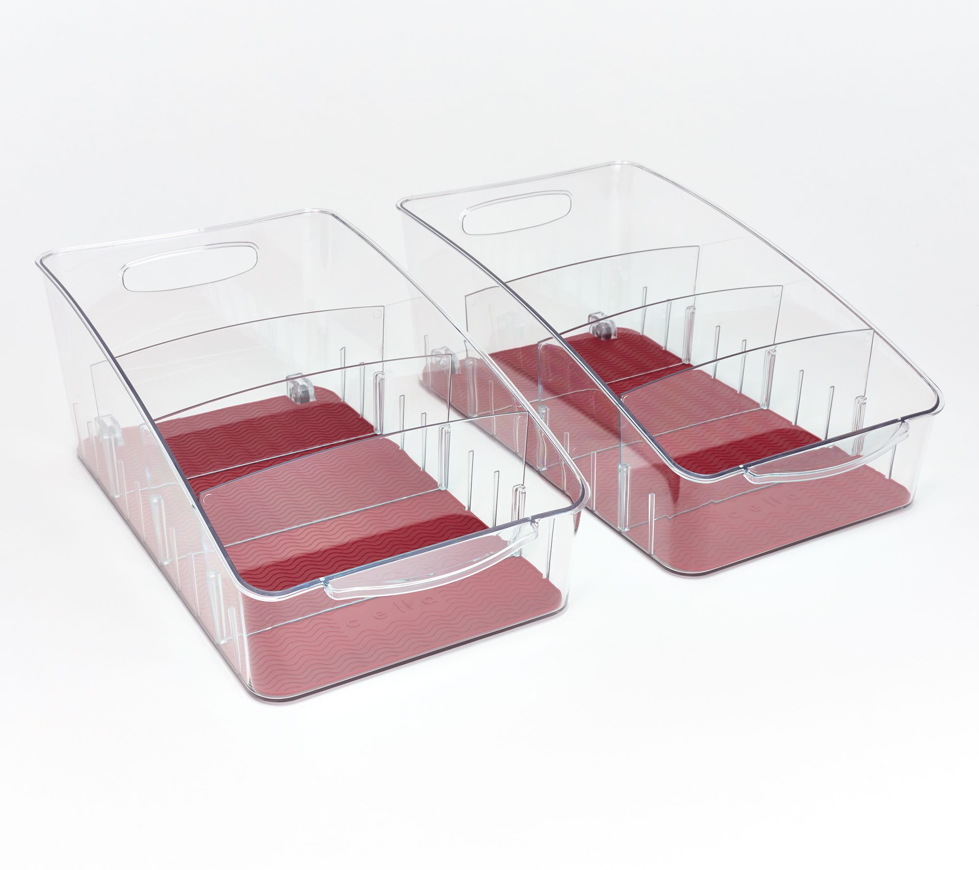 Cella S/2 High Wall Rolling Fridge & Pantry Bins with Dividers