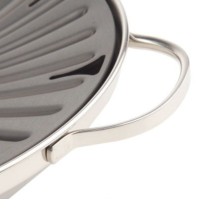 CooksEssentials Stainless Steel 12 Indoor Stovetop BBQ Grill Pan