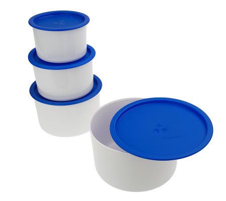 Tupperware, Kitchen, Vintage Tupperware Canister Set One Touch Bold Blue