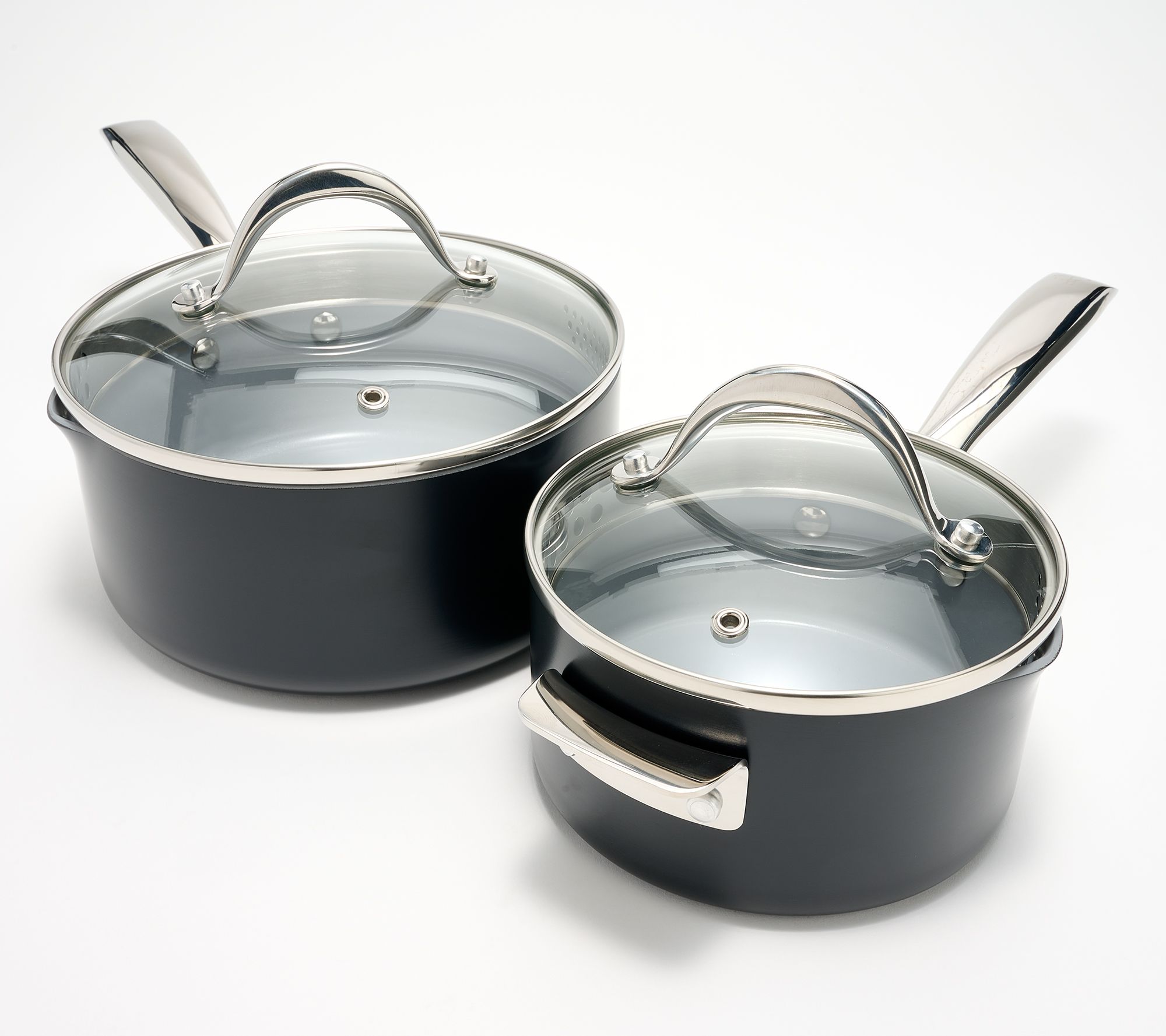 Technique 4-Pc Nesting Hard Anodized CeramicNonstick Sauce Pan Set