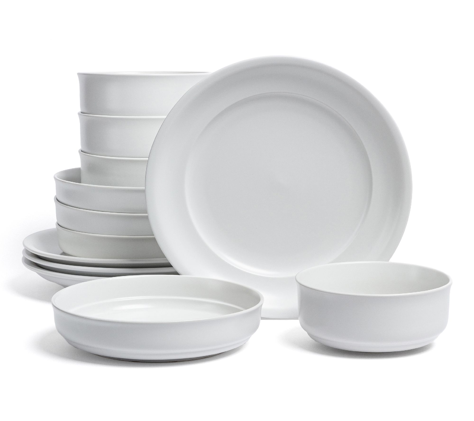 over&back Rimmed 12-Piece Semi-Matte Stonewareinnerware Set