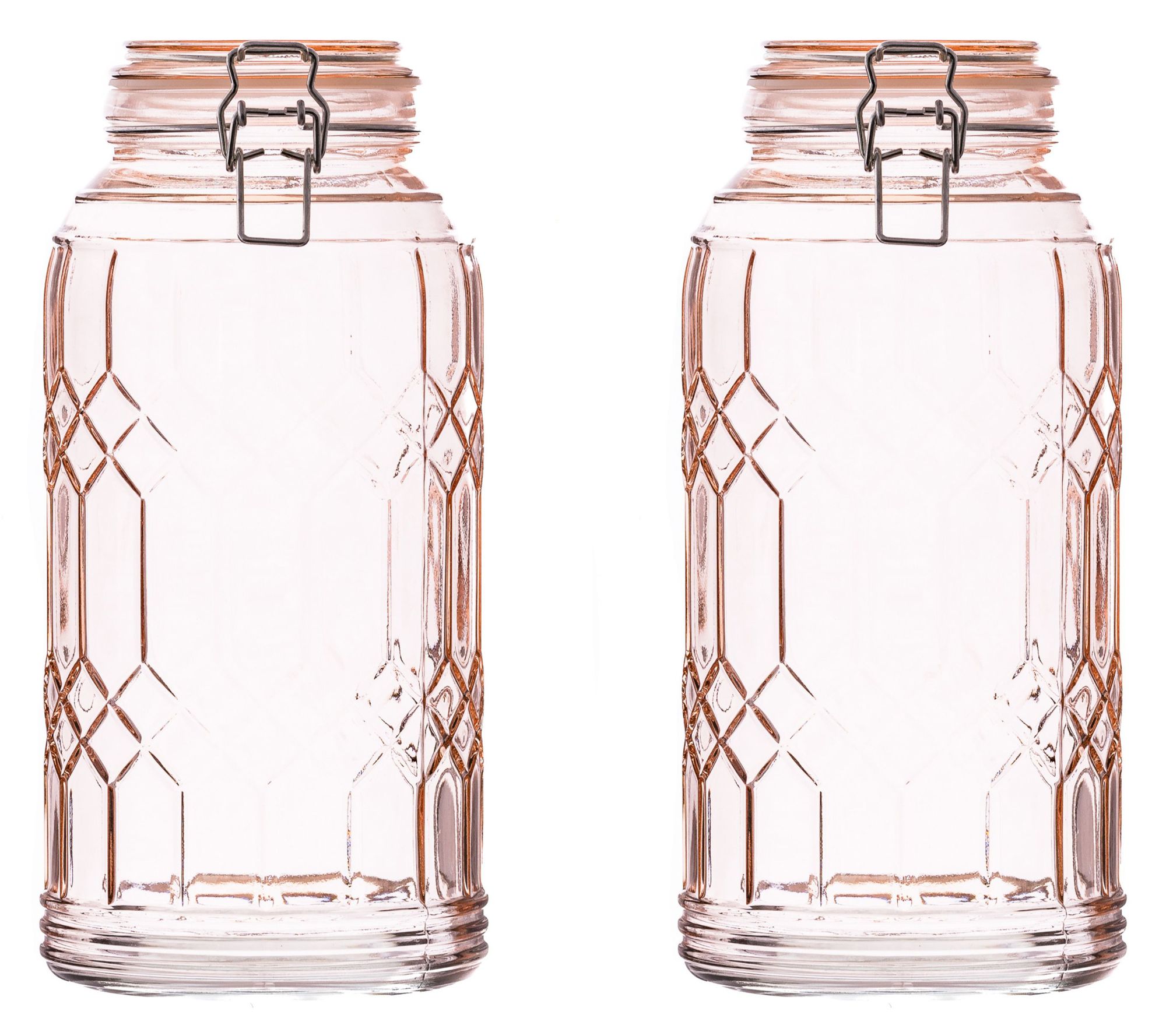 10 Strawberry Street Set of 2 Bleeker Glass Canister, Large