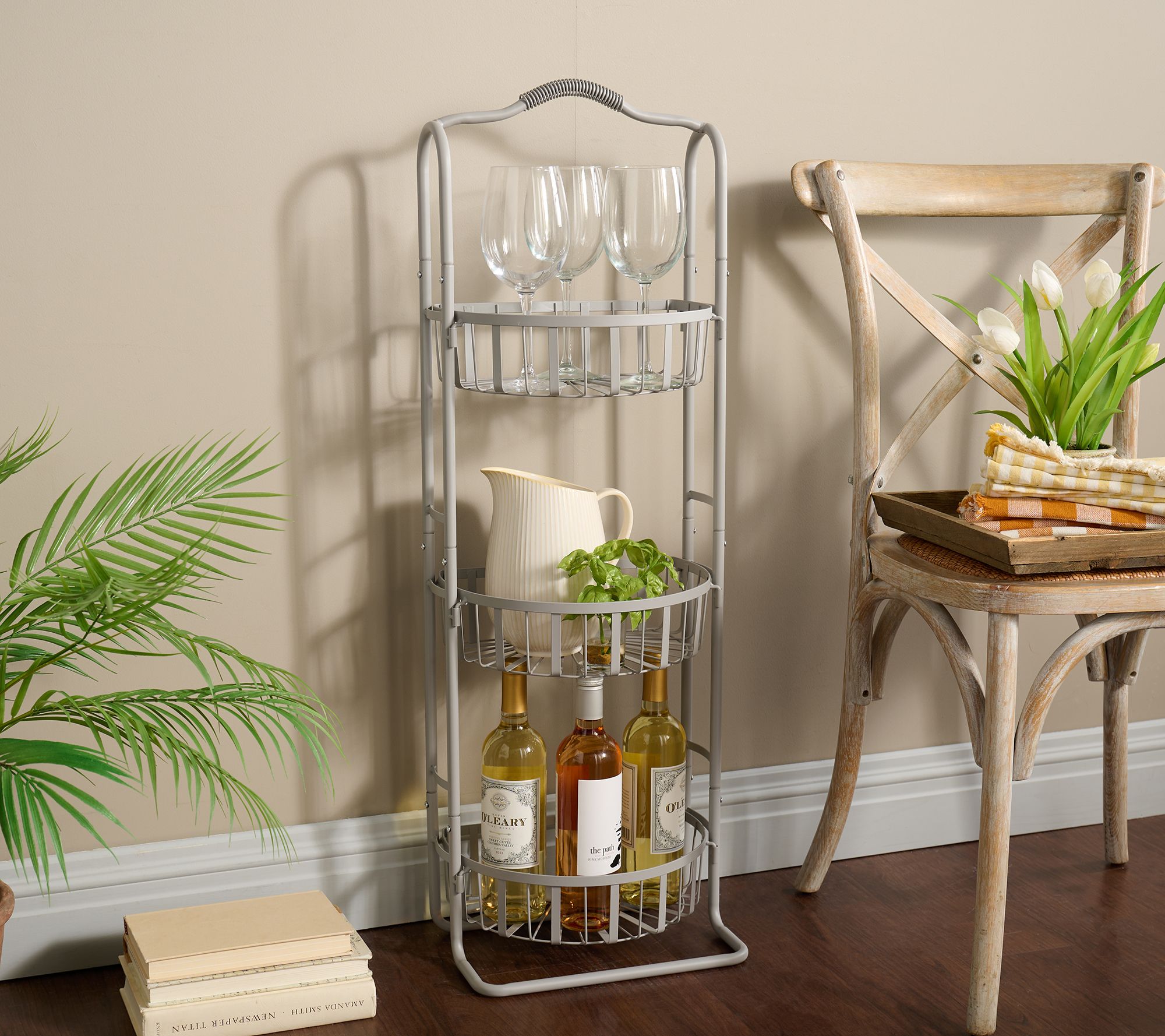 "As Is" Cella 3-Tier Flatback Metal Basket Stand
