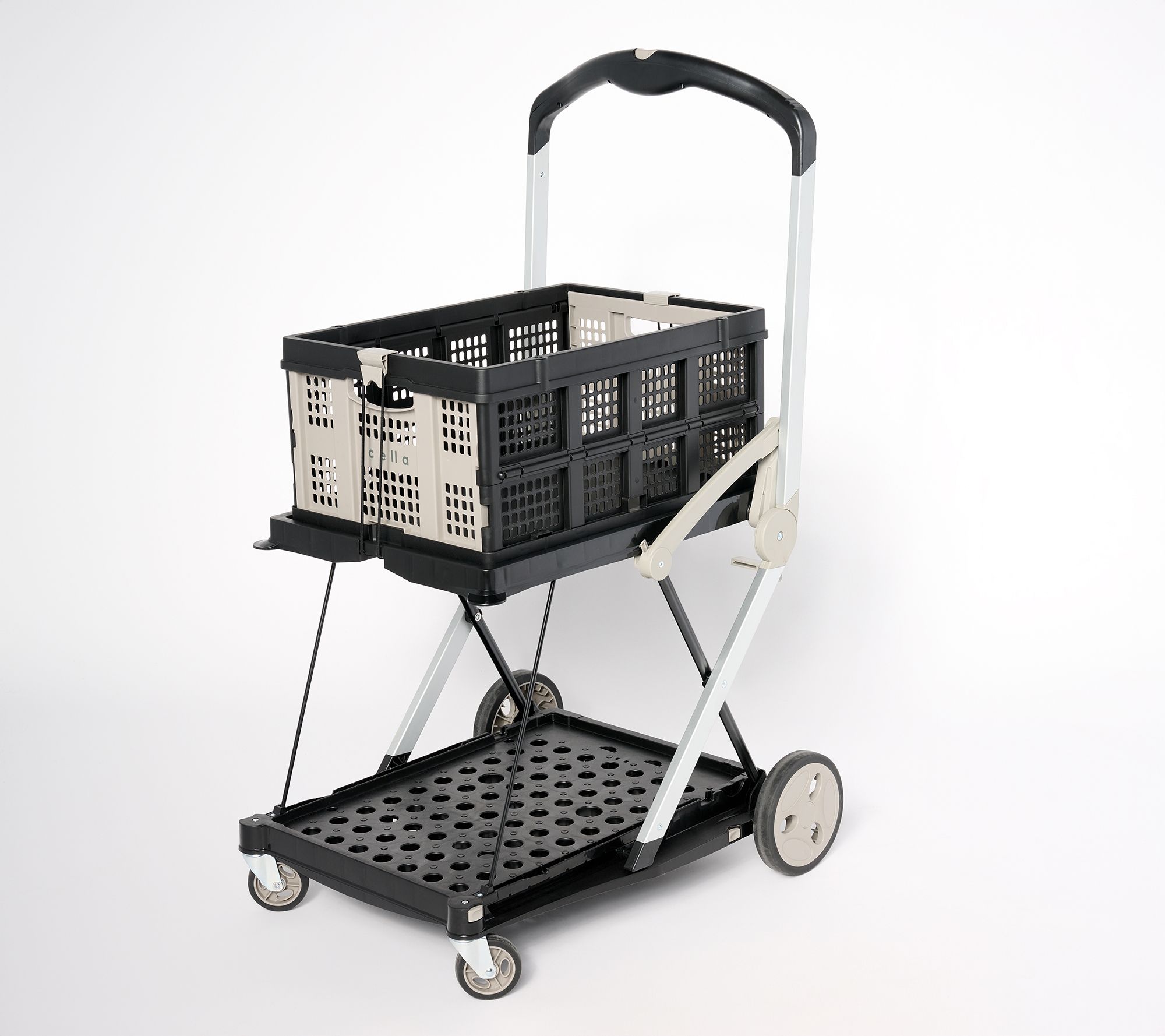 "As Is" Cella Collapsible Rolling Shopping Cart