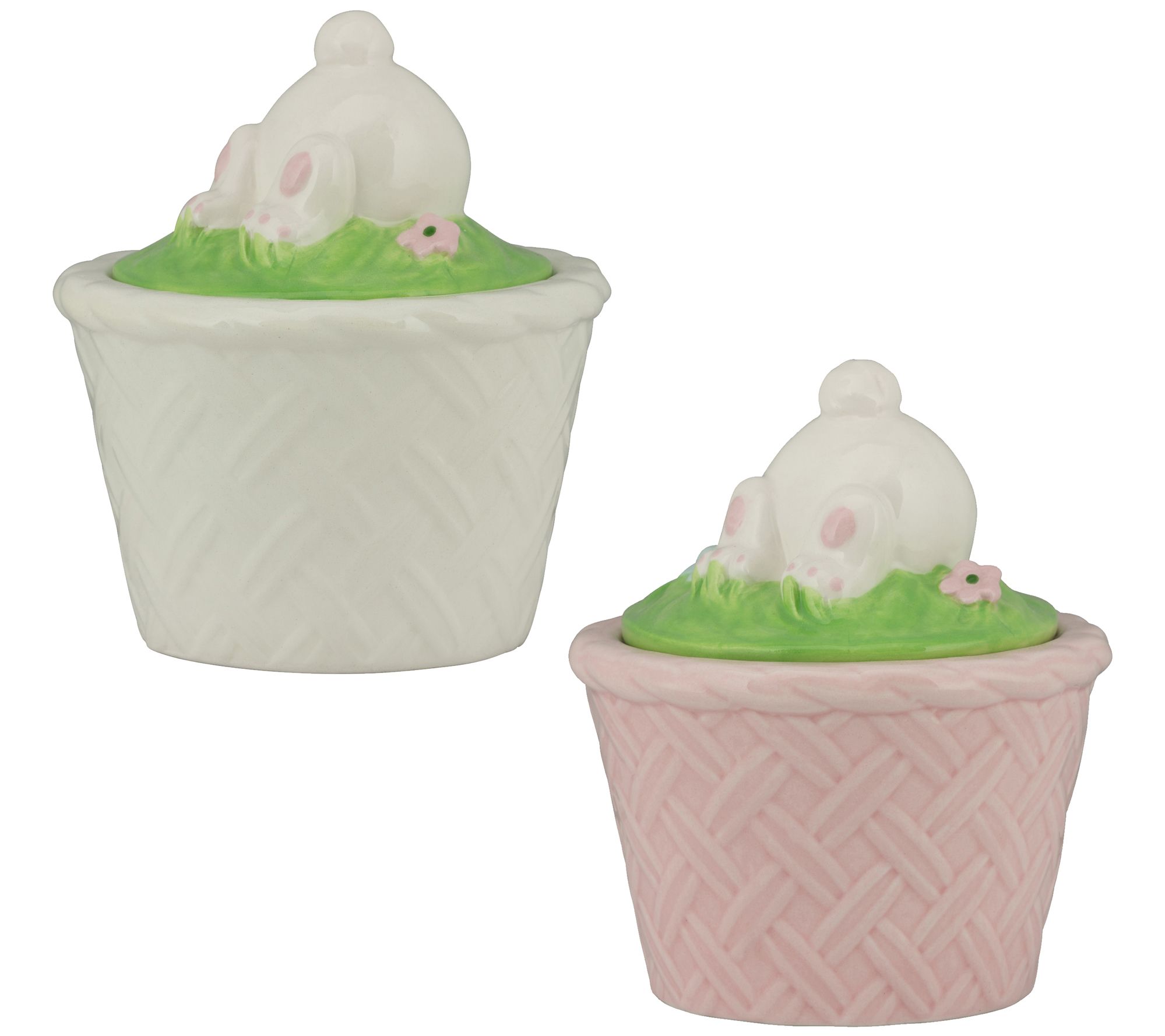 10 Strawberry Street 2pc Bunny Bottom Cupcake Canister Set