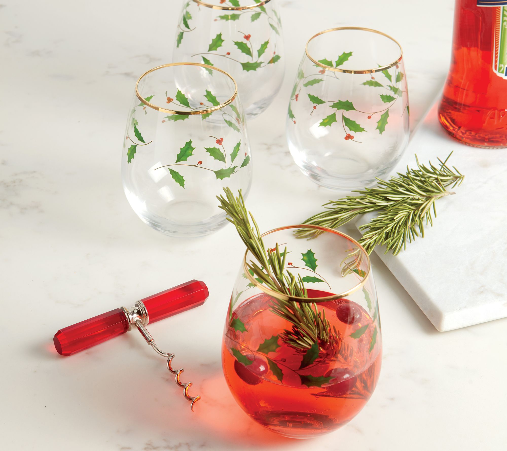 Lenox 4-Piece Stemless Holiday Wine Glasses