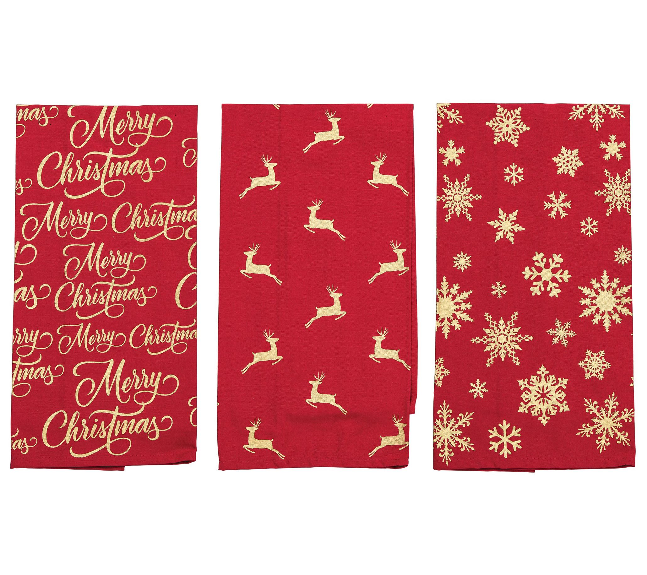 C&F Home Set of 3 Glistening Gold Printed Kitchen Towels