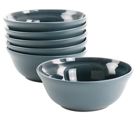 Martha Stewart Portillo Set of (6) 6.5 Stoneware Bowls 