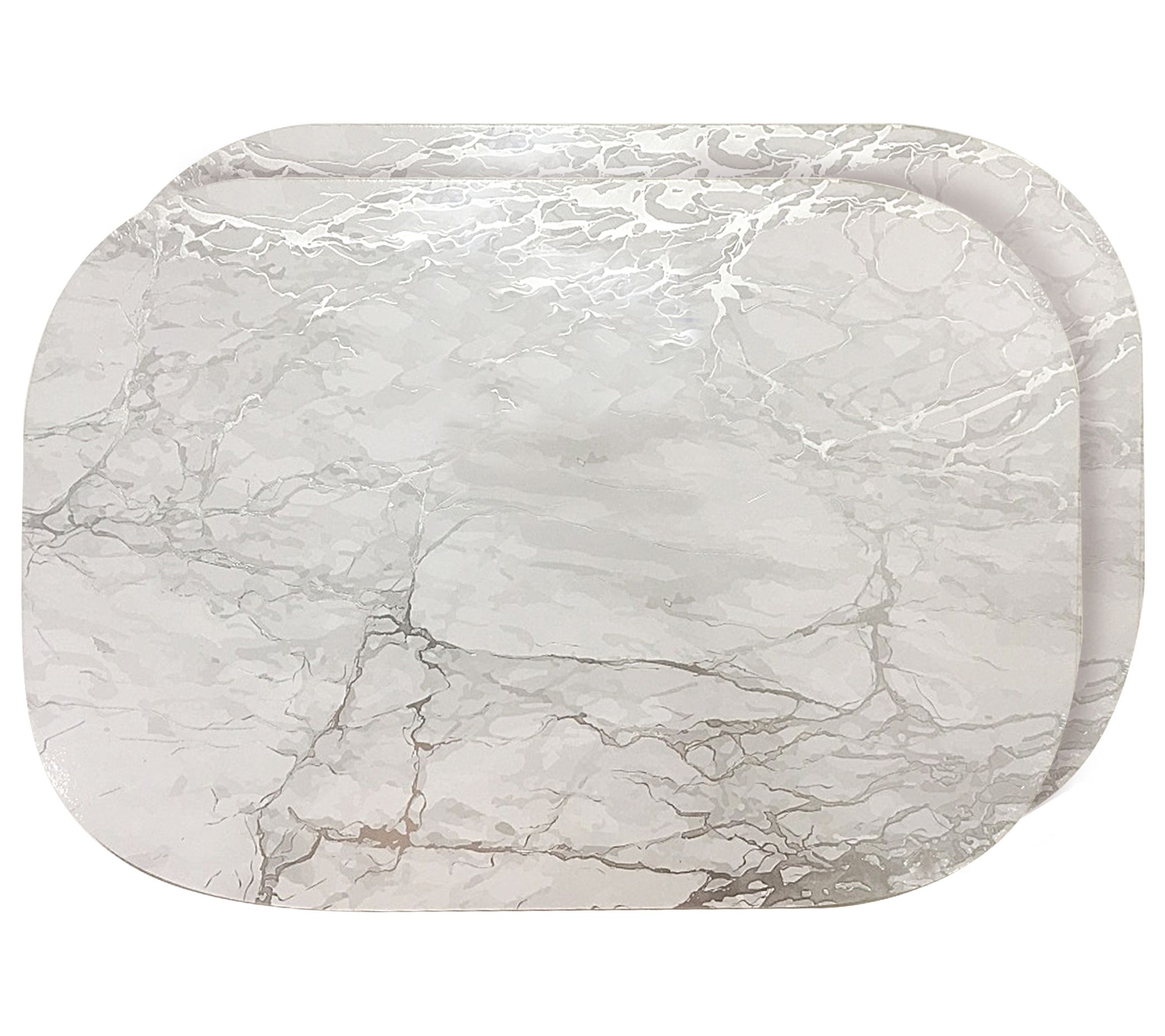 Dainty Home Set of (2) 18" Marble Cork Oval Placemats