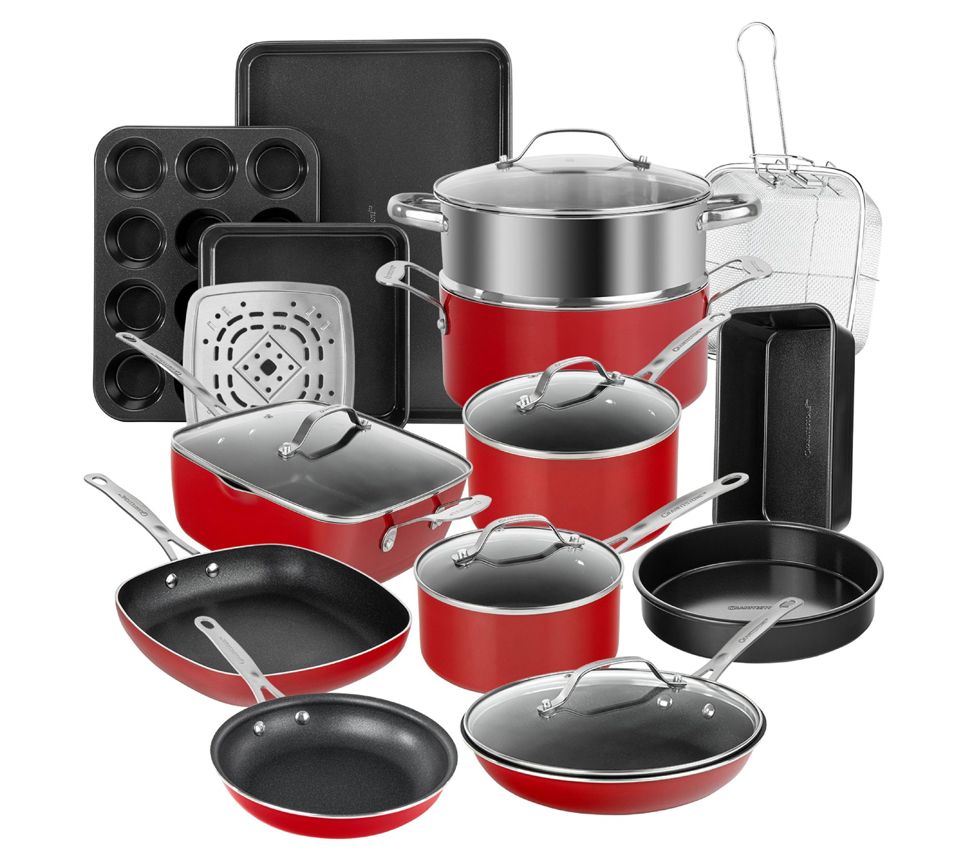 Ninja Foodi NeverStick Essential 11pc Nonstick Cookware Set - Red