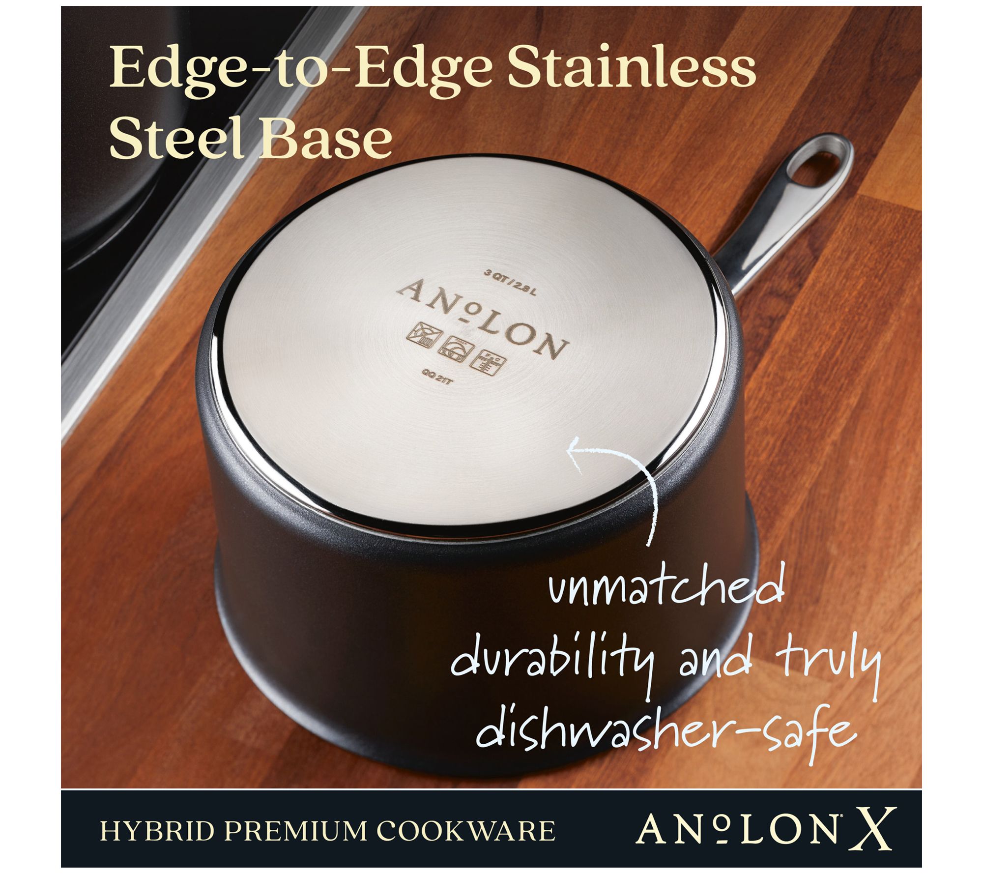 Anolon Ascend 3qt Hard Anodized Nonstick Saucepan With Lid Bronze