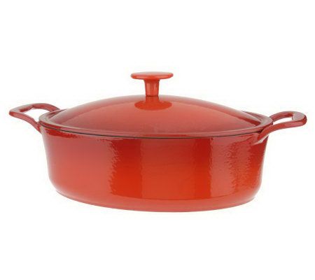 BergHOFF Neo 8 qt Cast Iron Oval Covered Casserole, Red