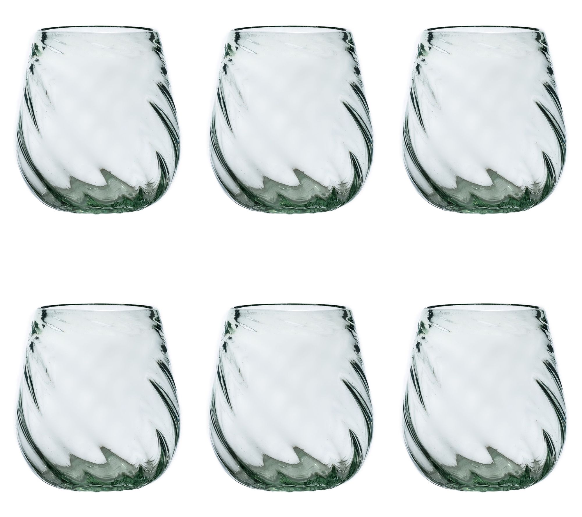 10 Strawberry Street 6 Set Optic Swirl MexicanStemless Wine