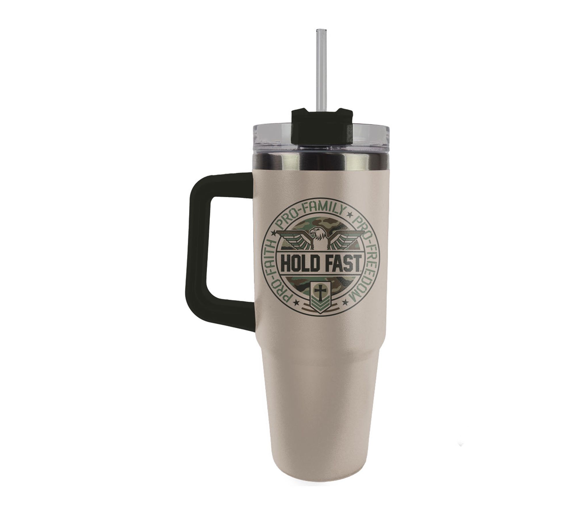 HOLD FAST 30 oz Stainless Steel Mug With Straw