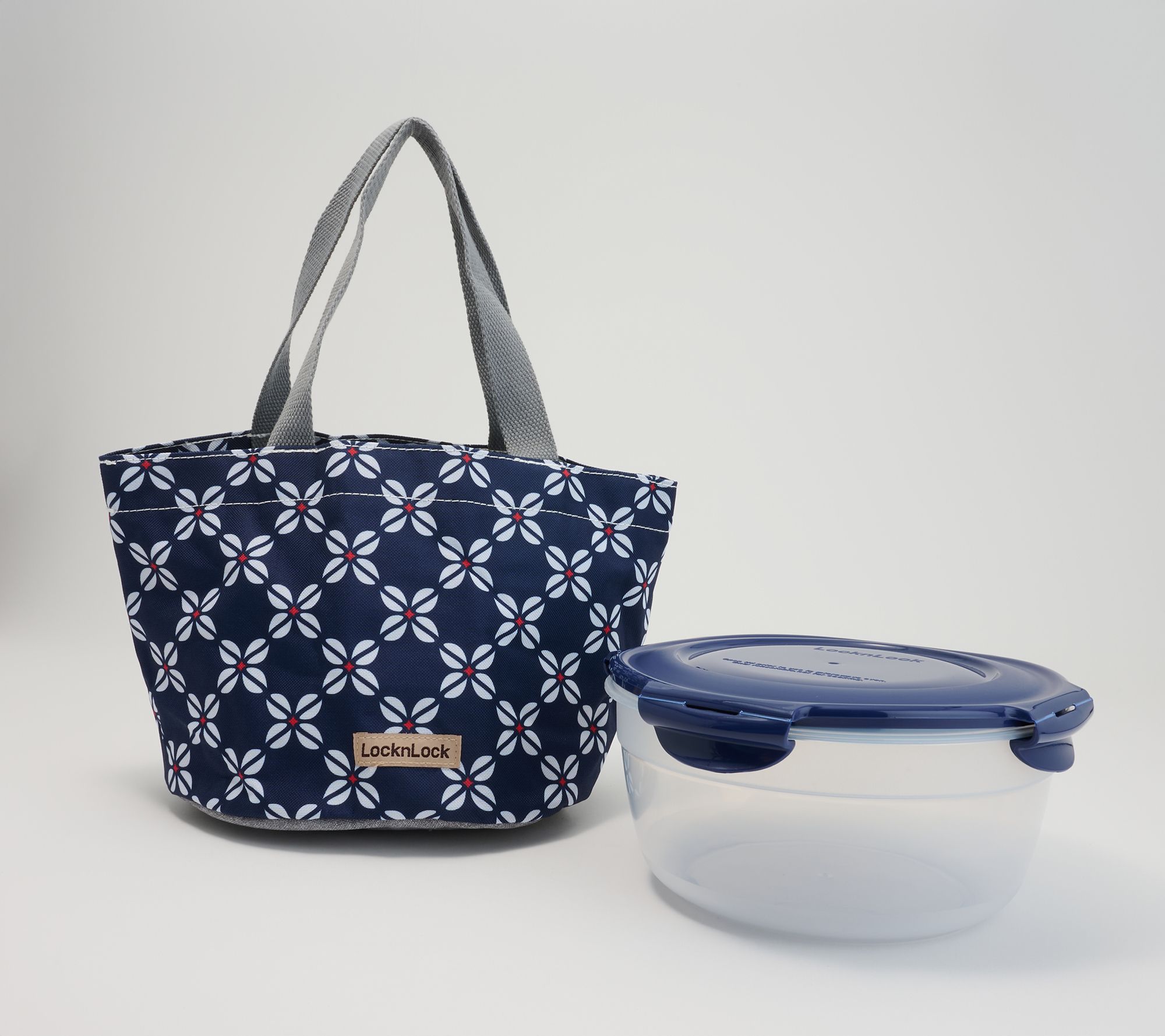 LocknLock Printed Drawstring Tote Bowl Set