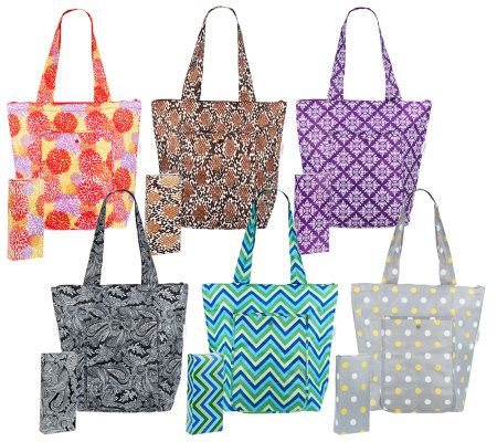 Sachi Set of 6 Insulated Market Totes 